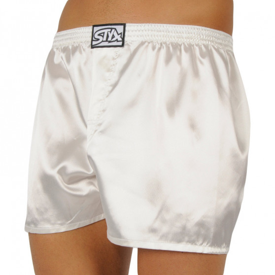 Boxershorts til mænd Styx klassisk gummi satin hvid (C1061)