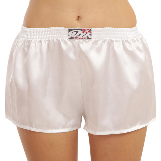 Dameshorts Styx klassisk gummi satin hvid (L1061)