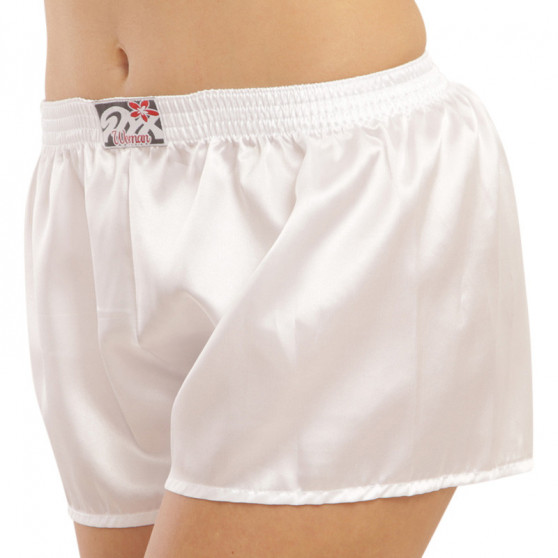 Dameshorts Styx klassisk gummi satin hvid (L1061)