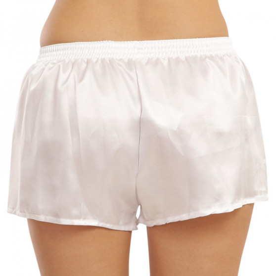 Dameshorts Styx klassisk gummi satin hvid (L1061)