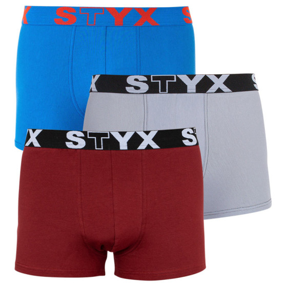 3PACK Boxershorts til mænd Styx sports elastik overstørrelse flerfarvet (R9676067)