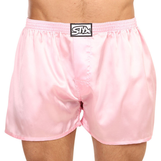 Boxershorts til mænd Styx klassisk gummi satin pink (C1160)