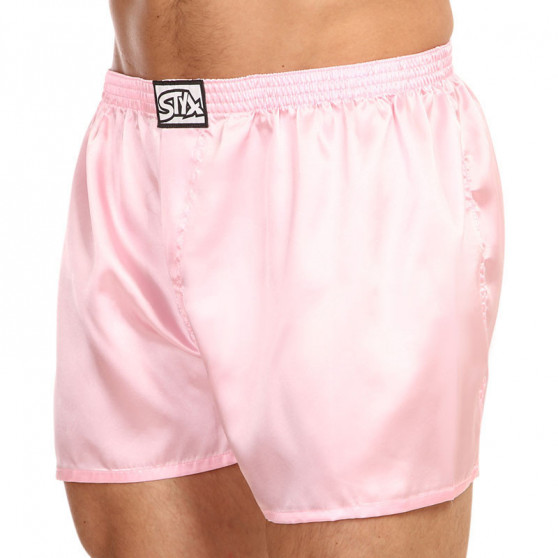 Boxershorts til mænd Styx klassisk gummi satin pink (C1160)