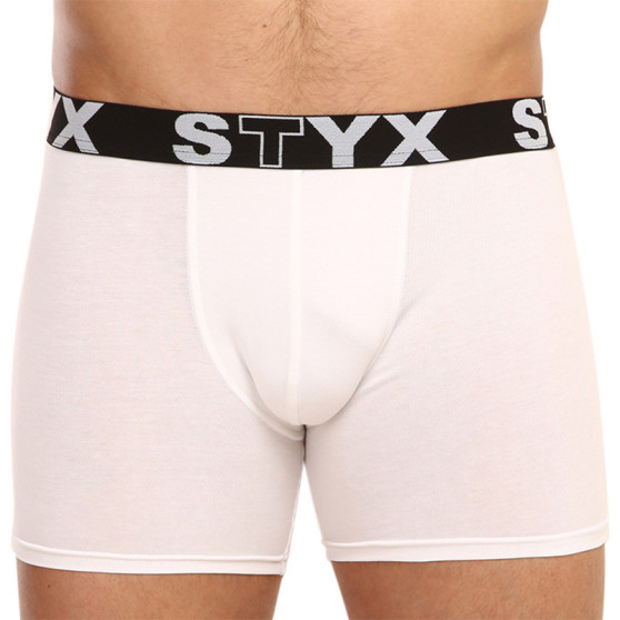 Boxershorts til mænd Styx lang sportselastik hvid (U1061)