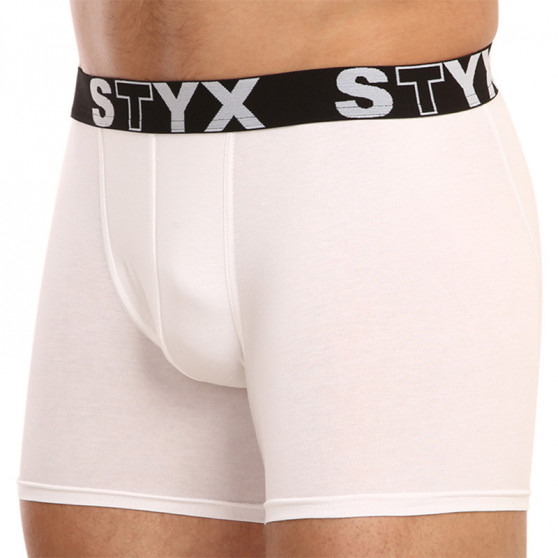 Boxershorts til mænd Styx lang sportselastik hvid (U1061)