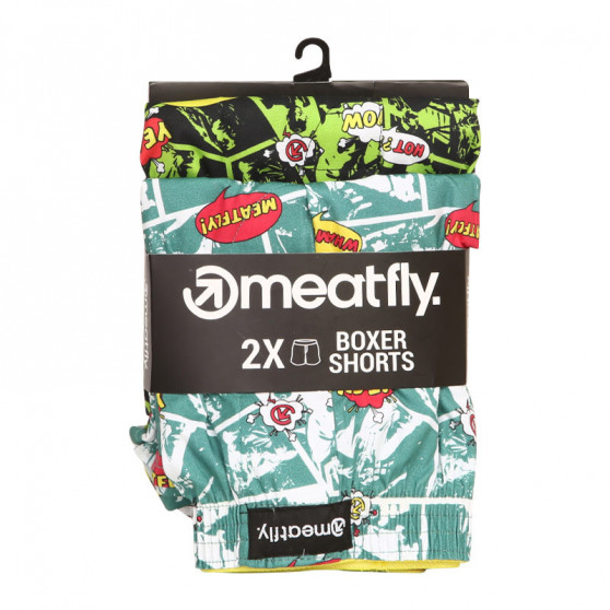 2PACK Boxershorts til mænd Meatfly flerfarvet (Agostino - green comics)