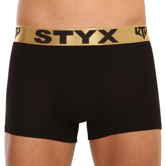 Boxershorts til mænd Styx / KTV sportselastik sort - guldelastik (GTZ960)