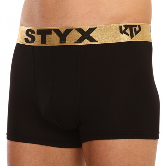 Boxershorts til mænd Styx / KTV sportselastik sort - guldelastik (GTZ960)