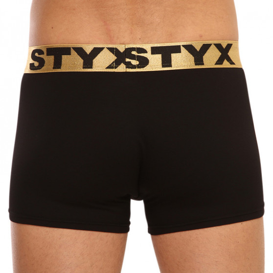 Boxershorts til mænd Styx / KTV sportselastik sort - guldelastik (GTZ960)