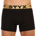 Boxershorts til mænd Styx / KTV lang sportselastik sort - guldelastik (UTZ960)