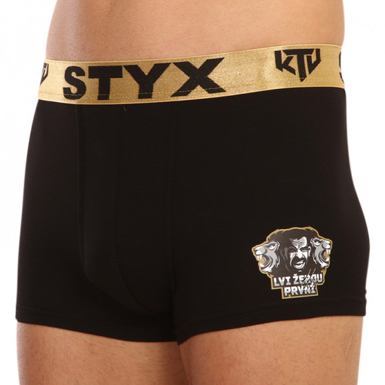 Boxershorts til mænd Styx / KTV sportselastik sort - guldelastik (GTZL960)