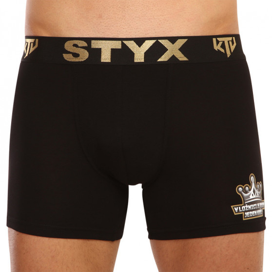 Boxershorts til mænd Styx / KTV lang sportselastik sort - sort elastik (UTCK960)