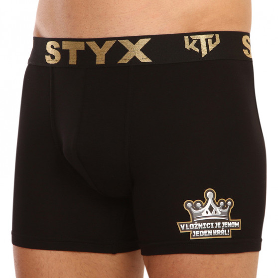 Boxershorts til mænd Styx / KTV lang sportselastik sort - sort elastik (UTCK960)