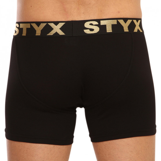 Boxershorts til mænd Styx / KTV lang sportselastik sort - sort elastik (UTCK960)