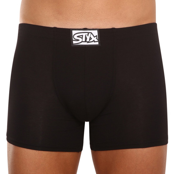 Boxershorts til mænd Styx lang klassisk elastik sort (F960)