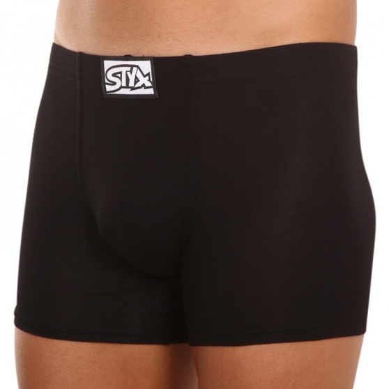 Boxershorts til mænd Styx lang klassisk elastik sort (F960)