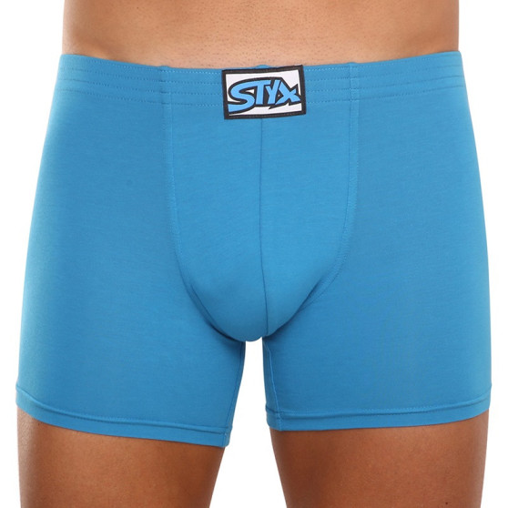 Boxershorts til mænd Styx lang klassisk gummi blå (F969)