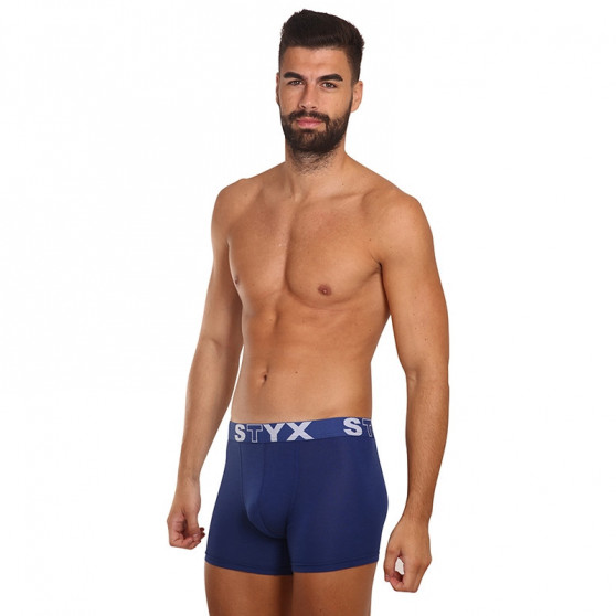 Boxershorts til mænd Styx lang sportselastik mørkeblå (U968)