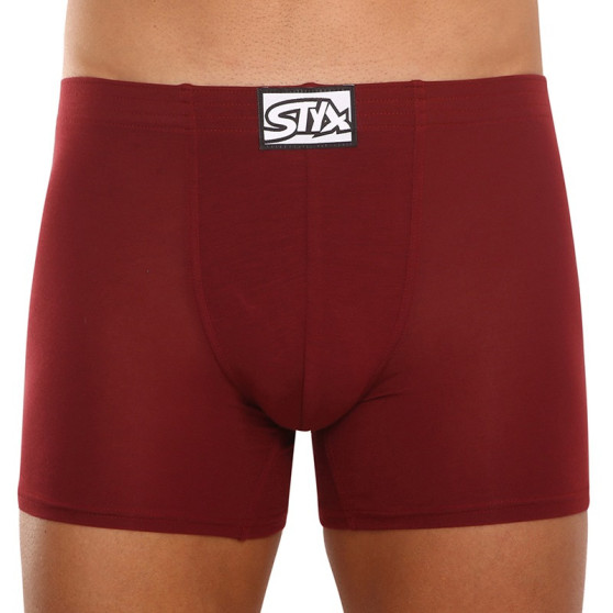 Boxershorts til mænd Styx long klassisk gummi burgundy (F1060)