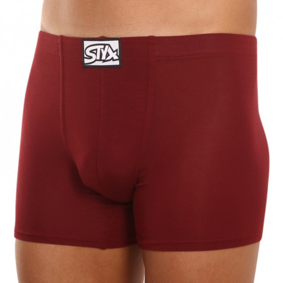 Boxershorts til mænd Styx long klassisk gummi burgundy (F1060)