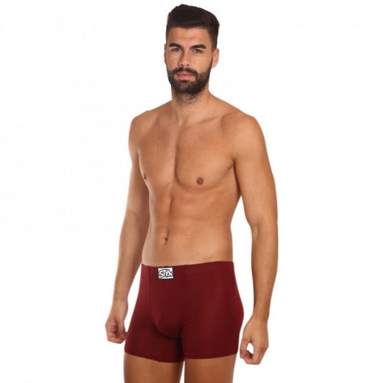 Boxershorts til mænd Styx long klassisk gummi burgundy (F1060)