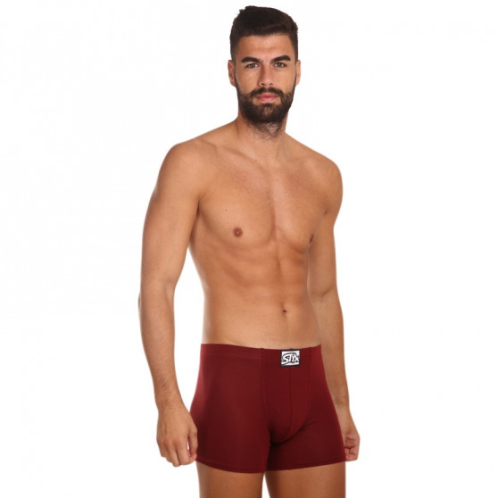 Boxershorts til mænd Styx long klassisk gummi burgundy (F1060)