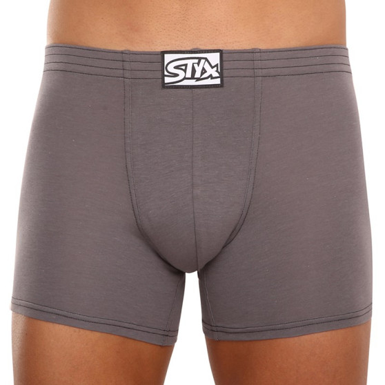 Boxershorts til mænd Styx lang klassisk elastik mørkegrå (F1063)