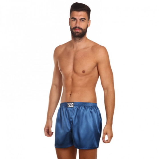 Boxershorts til mænd Styx klassisk gummi satin mørkeblå (C664)