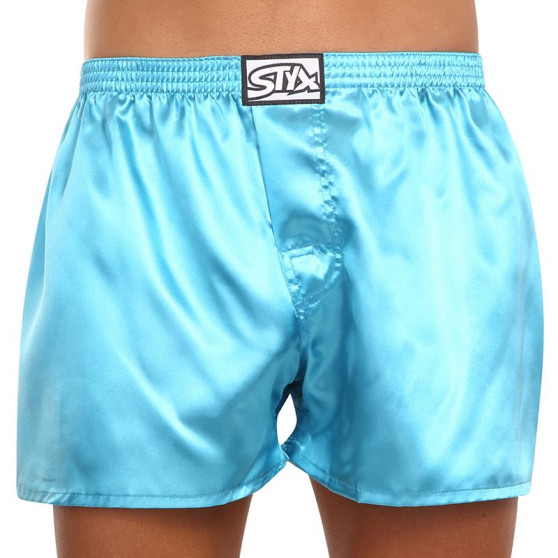 Boxershorts til mænd Styx klassisk gummi satin blue (C967)