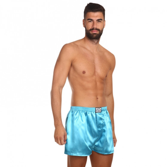 Boxershorts til mænd Styx klassisk gummi satin blue (C967)