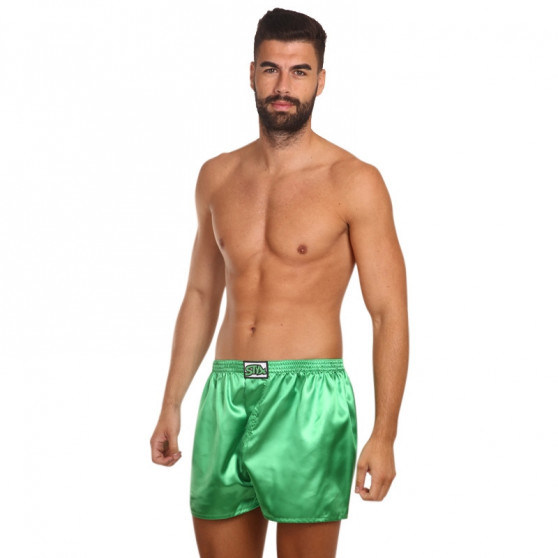 Boxershorts til mænd Styx klassisk gummi satin mørkegrøn (C689)