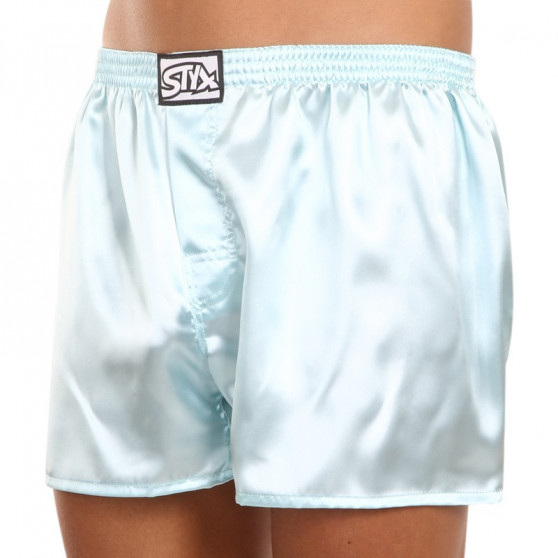 Boxershorts til mænd Styx klassisk gummi satin lyseblå (C688)