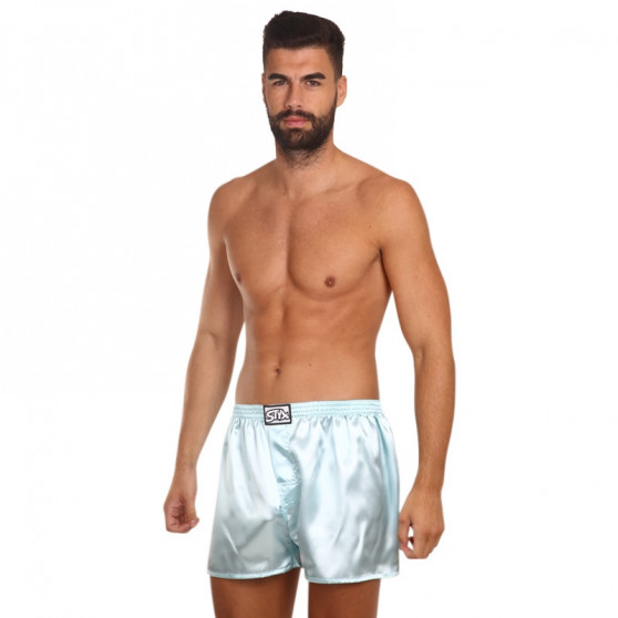 Boxershorts til mænd Styx klassisk gummi satin lyseblå (C688)