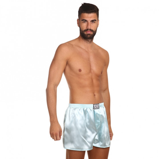 Boxershorts til mænd Styx klassisk gummi satin lyseblå (C688)