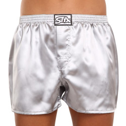 Boxershorts til mænd Styx klassisk gummi satin mørkegrå (C1063)