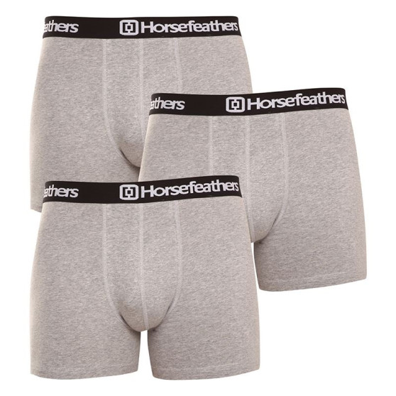 3PACK Boxershorts til mænd Horsefeathers Dynasty heather grey (AM067C)