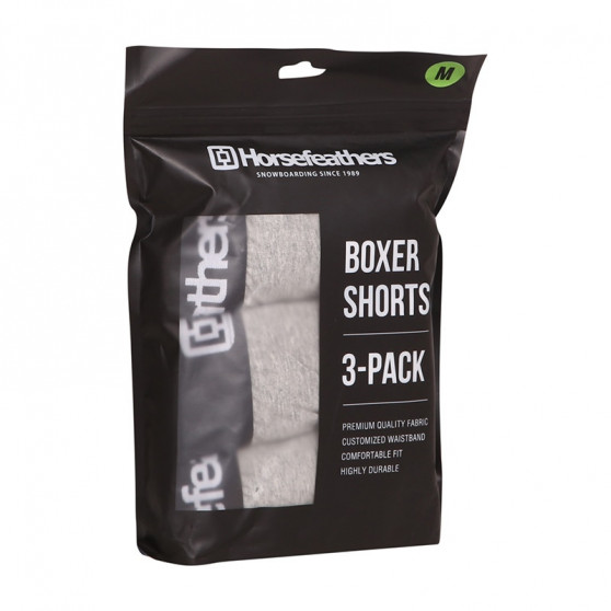 3PACK Boxershorts til mænd Horsefeathers Dynasty heather grey (AM067C)