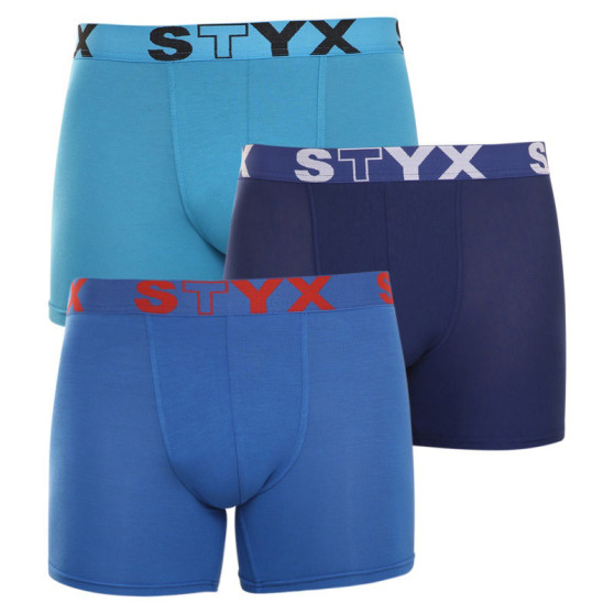 3PACK Boxershorts til mænd Styx lang sport gummi blå (U9676869)