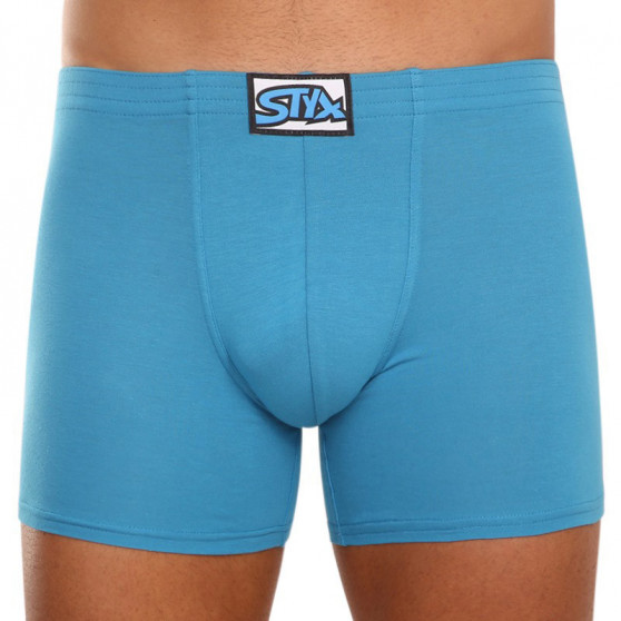 3PACK Boxershorts til mænd Styx lang klassisk gummi blå (F9676869)