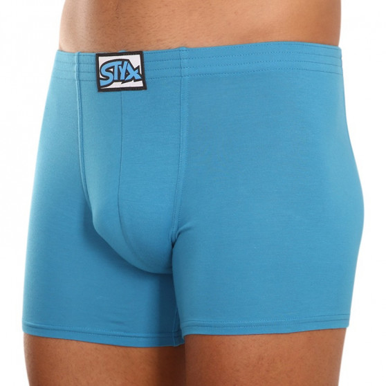 3PACK Boxershorts til mænd Styx lang klassisk gummi blå (F9676869)