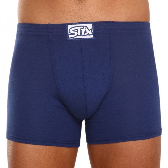 3PACK Boxershorts til mænd Styx lang klassisk gummi blå (F9676869)