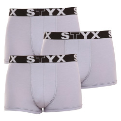 3PACK Boxershorts til mænd Styx sport gummi grå (G10676767)