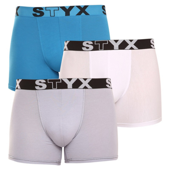 3PACK Boxershorts til mænd Styx lang sportselastik flerfarvet (U9696167)