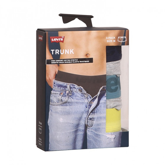 3PACK Boxershorts til mænd Levis grå (905042001 015)