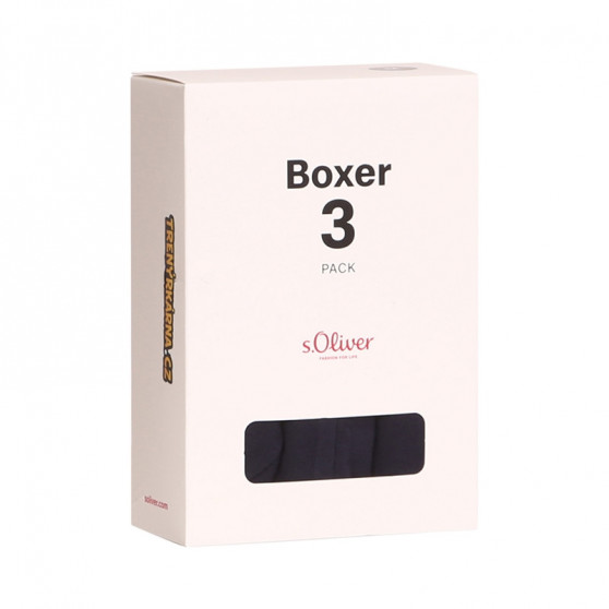 3PACK Boxershorts til mænd S.Oliver mørkeblå (JH-34B-31184142)