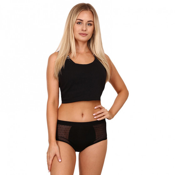 Bodylok Menstruationstrusser Bamboo Hi-Waist Black Medium Menstruation (BD22044)