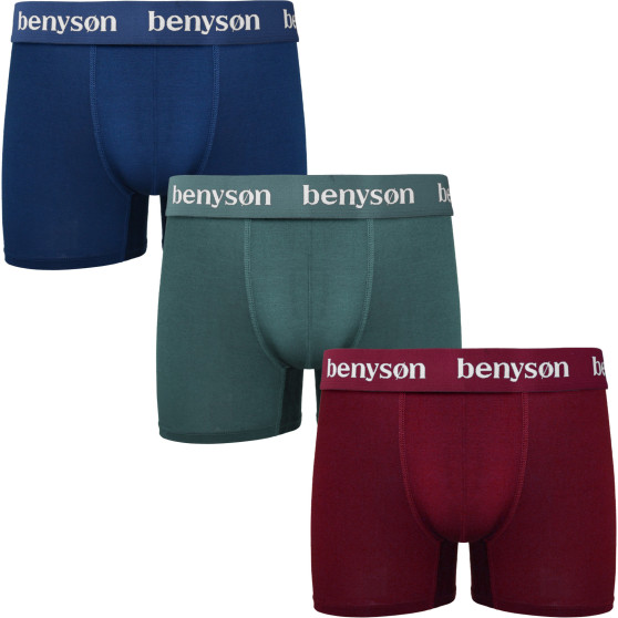 3PACK Boxershorts til mænd Benysøn bamboo flerfarvet (BENY-7011)