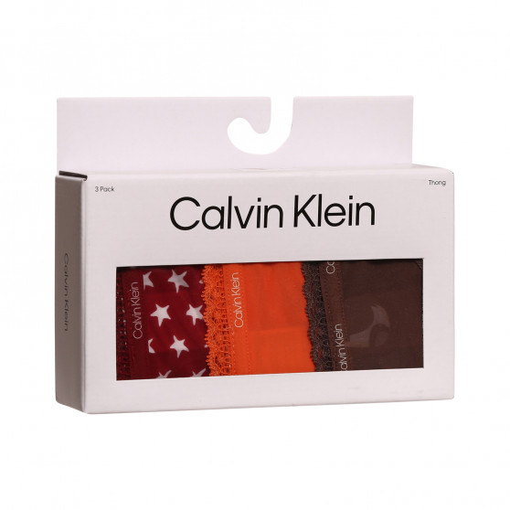 3PACK G-streng til kvinder Calvin Klein flerfarvet (QD3802E-65K)