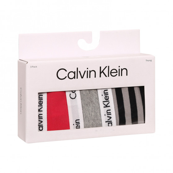 3PACK G-streng til kvinder Calvin Klein overstørrelse flerfarvet (QD3800E-658)