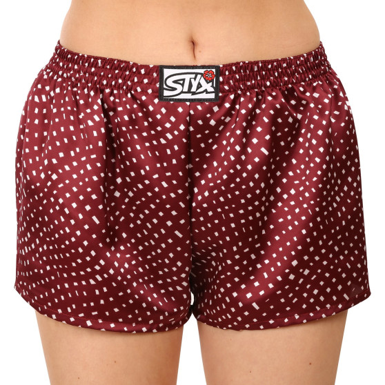 Dameshorts Styx klassisk gummi satin rød (L681)